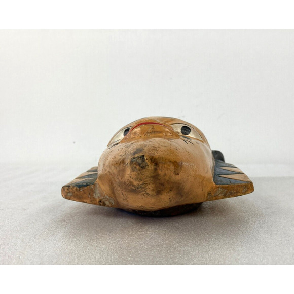 Baule? Wooden Tribal Mask Hand Carved Painted Akan 14" African Vintage - Picture 5 of 7